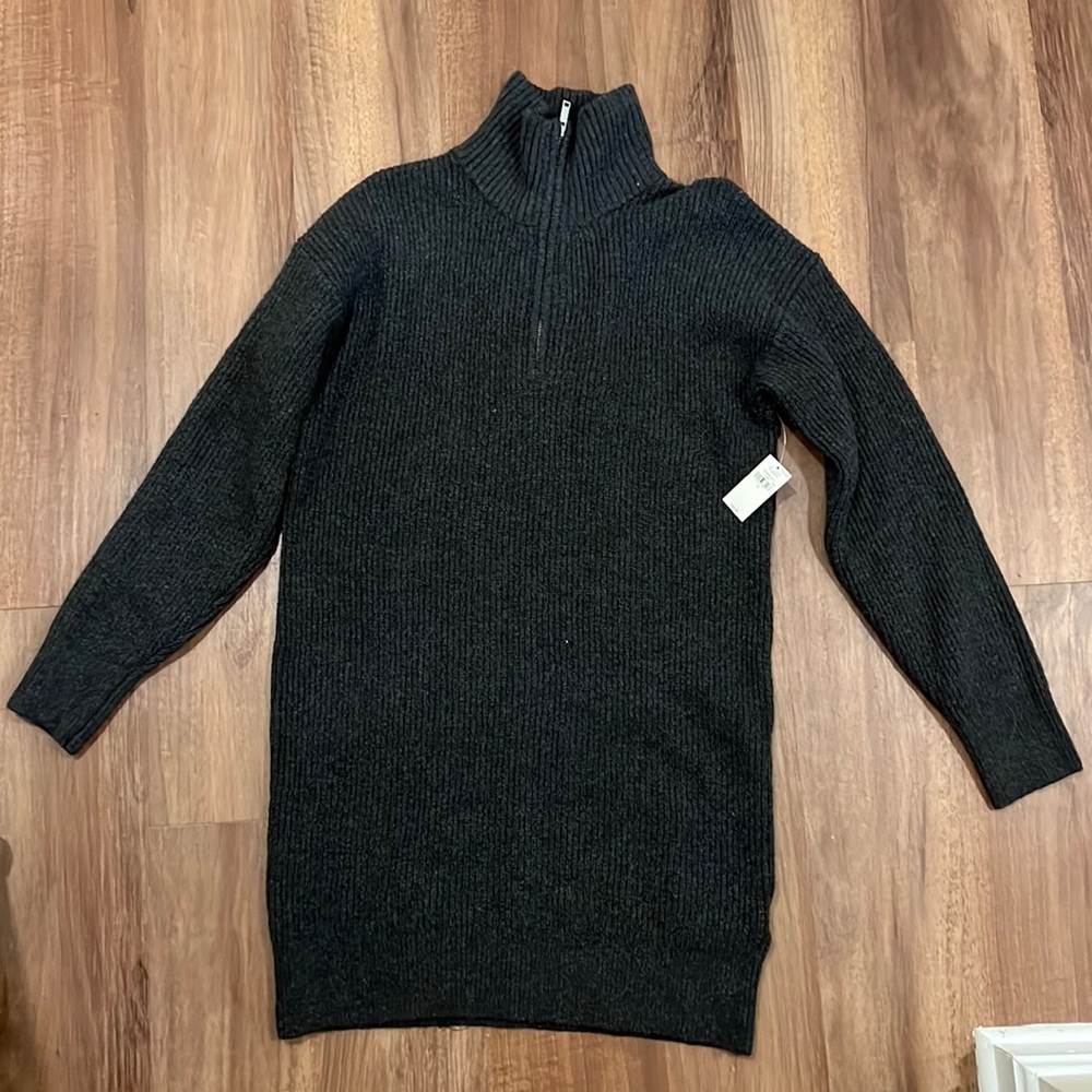 Quart zip sweater dress